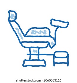 vector de icono de esbozo de silla genérica. Señal de silla genérica de la línea de dibujo manual del doodle azul. ilustración de símbolo aislado