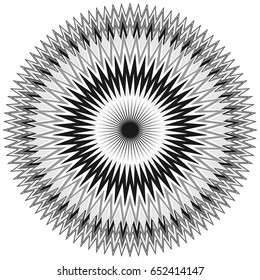 Generic circular motiff, mandala. Abstract grayscale geometric element