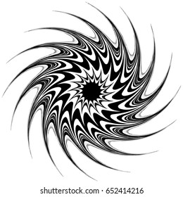 Generic circular motiff, mandala. Abstract grayscale geometric element