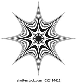 Generic circular motiff, mandala. Abstract grayscale geometric element