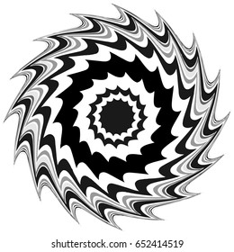 Generic circular motiff, mandala. Abstract grayscale geometric element