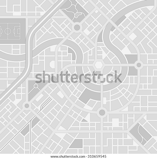 A generic city map pattern of an imaginary location\
in shades of grey