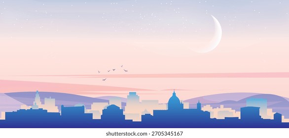 Cartel de panorama del horizonte de la ciudad genérico de PALERMO, ITALIA