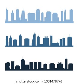 Generic City Skyline Vector Illustration Set Stock Vector (Royalty Free ...