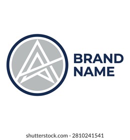 Generic company logo with triangle symbol and brand name text icon