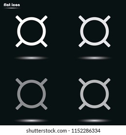 Generic currency symbol flat grayscale vector icon.