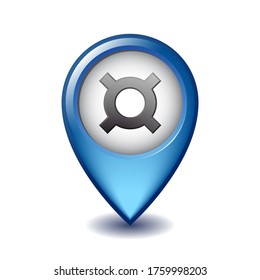 Generic currency symbol on Mapping Marker vector icon. Illustration design of currency symbol on Map Pointer. Symbol of monetary unit. Vector illustration