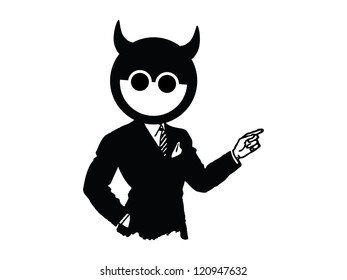 Generic Demon Face on Retro Business Uniform Body.