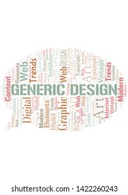 Generic Design word cloud. Wordcloud made with text only.