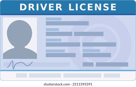 Generic driving license in flat design style (english,cut out)