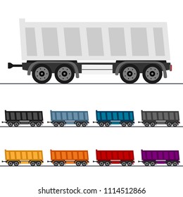 Generic Dump Trailer Colorful Vector Set