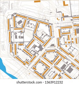 Generic editable vector city map with no names
