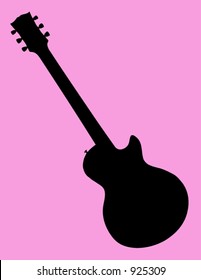 Generic electric guitar silhouette on pink