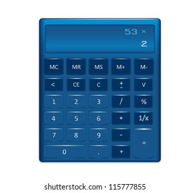 A generic electronic calculator vector illustration isolated on white using transparencies saved in EPS10