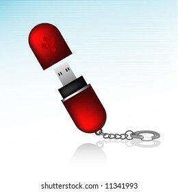 Generic Flash Drive Keychain Icon with USB symbol