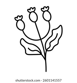 A generic flower with a simple hand-drawn outline. A minimalist and versatile spring-themed design.
