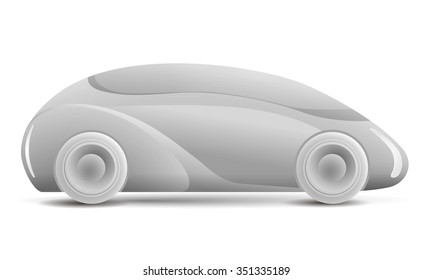 generic future car mock up model, side view, vector illustration