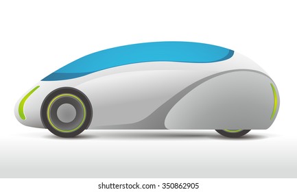generic future car, side view, vector illustration