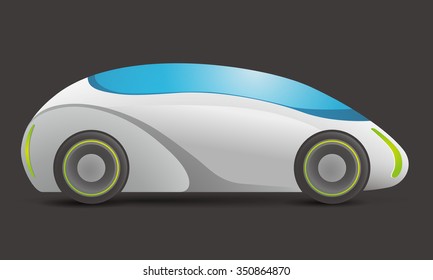 generic future vehicle, side view, vector illustration