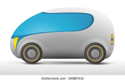 generic future vehicle, side view, vector illustration