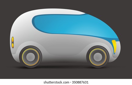 generic future vehicle, side view, vector illustration