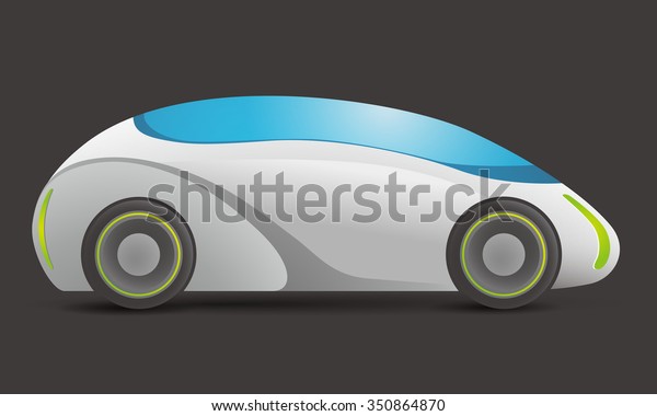 generic\
future vehicle, side view, vector\
illustration