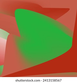 Generic gradient layout colorful background design. Chaotic paper shapes in dark red and green contrast coloring