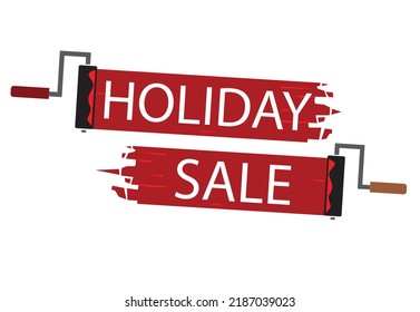 Generic Holiday  Sale painted using roller brushes. Editable Clip Art.