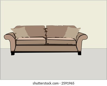 Generic home interior design sofa couch room plain