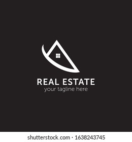 Generic house logo template with black background vector