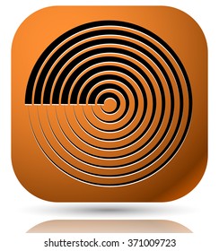 Generic icon with cyclic, circular concentric lines symbol