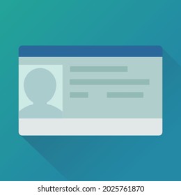 Generic ID on a blue background (flat design)