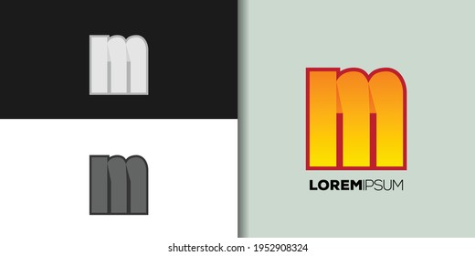 generic letter m logo set template vector