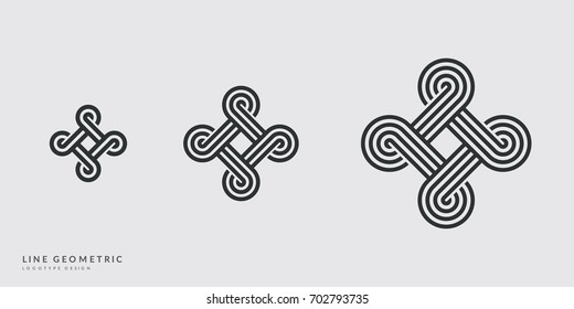 Generic Line Art Symbols Set. Minimal Logo Design.  Eps10 Vector.