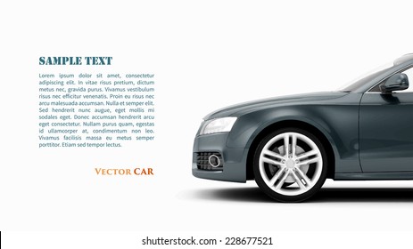 Generic luxury sport car isolated on a white background. Vector illustration