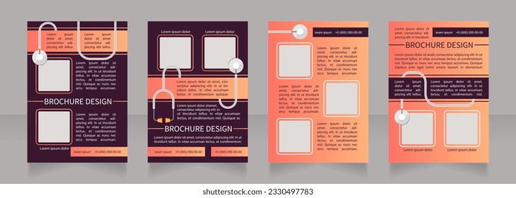 Generic medications approval blank brochure layout design. Vertical poster template set with empty copy space for text. Premade corporate reports collection. Editable flyer paper pages
