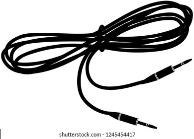 Generic patch cord for connecting guitar to AMP in vector