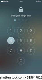 Genauer Telefonbildschirm Entsperren Benutzerschnittstelle UX UI Vector