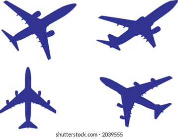 generic plane silhouettes, in vector format