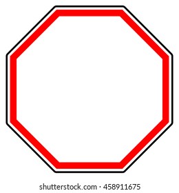 Generic red prohibition, restriction sign. Road sign with empty space.