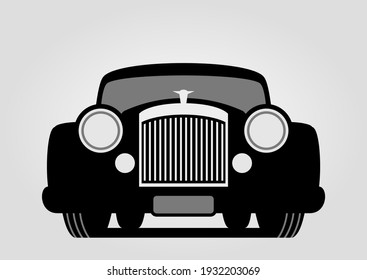 Generic retro car silhouette front view