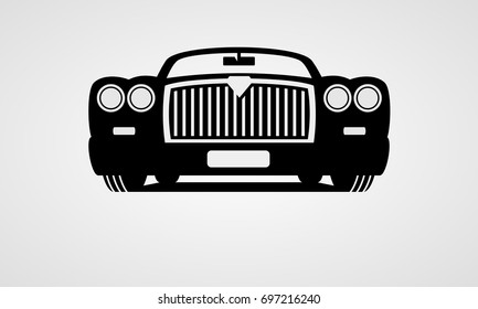 Generic retro car silhouette front view