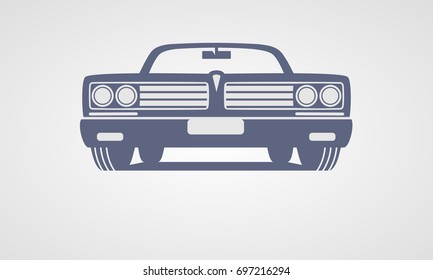 Generic retro car silhouette front view