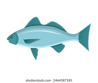 Generic sea fish. Vector illustration in flat style