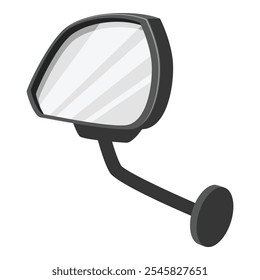 Generic side rearview mirror reflecting light, ensuring road safety and driver awareness