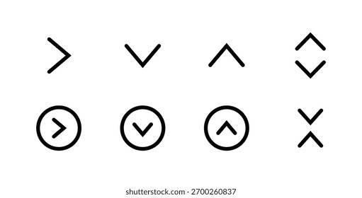 generic social media user interface icons. Arrow for the website and app. Share, directional icons, icon symbol logo illustration, editable stroke, flat design style isolated on white