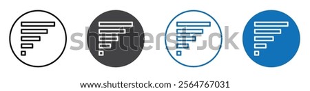 Generic sorting desc icon flat editable icon mark set.