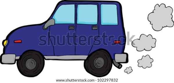 Generic\
sport utility vehicle emitting exhaust\
fumes