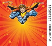 Generic superhero figure flying forward at a fast pace. Layered & easy to edit. See portfolio for simular images.