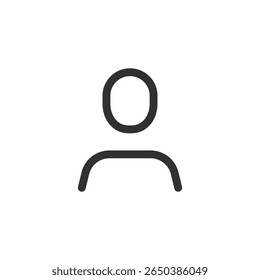 Generic user icon, linear style. Profile, login, or personal account representation. Line with editable stroke.